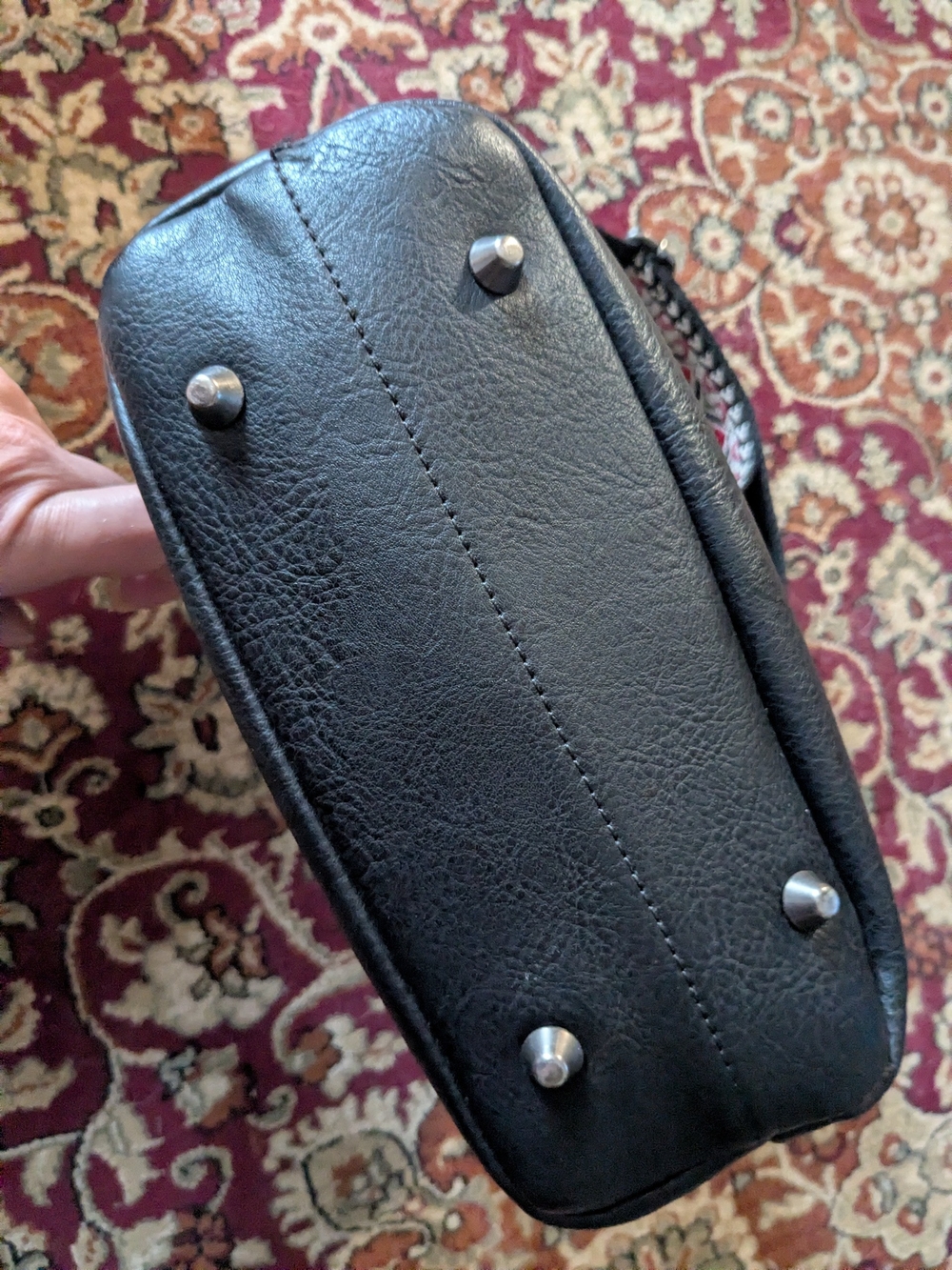 Montana West Black Crossbody Bag with Detachable Patterned Strap - Picture 6 of 12